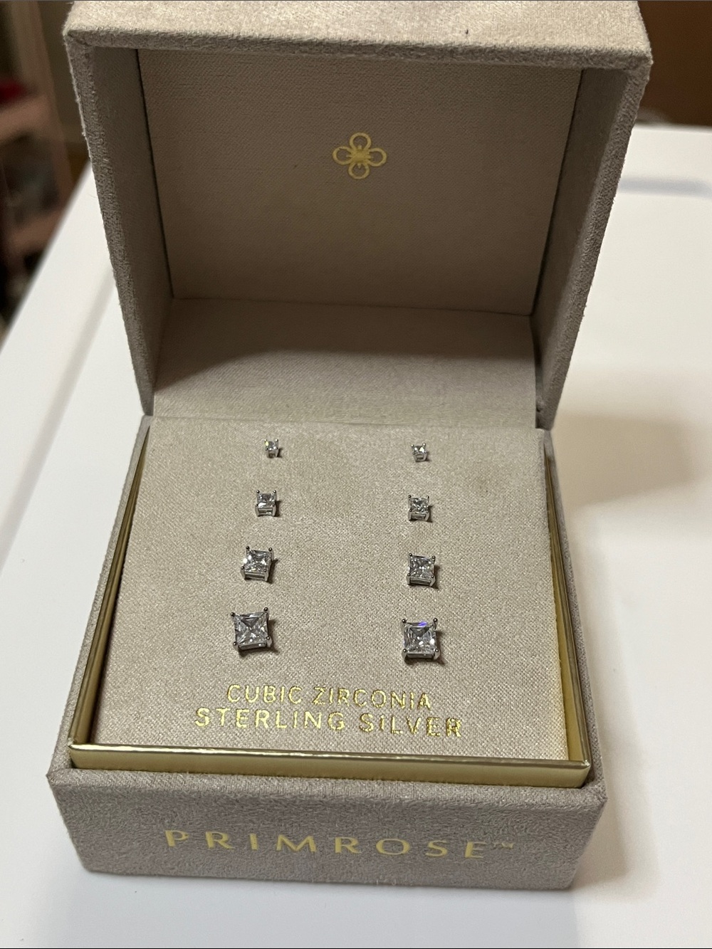 Primrose Sterling Silver Cubic Zirconia Stud Earring Set — Silver